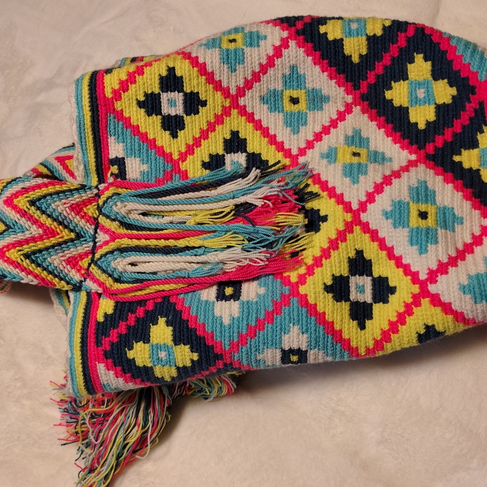 Colorful Geometric Patterned Women's boho Bag - Picture 2 of 5